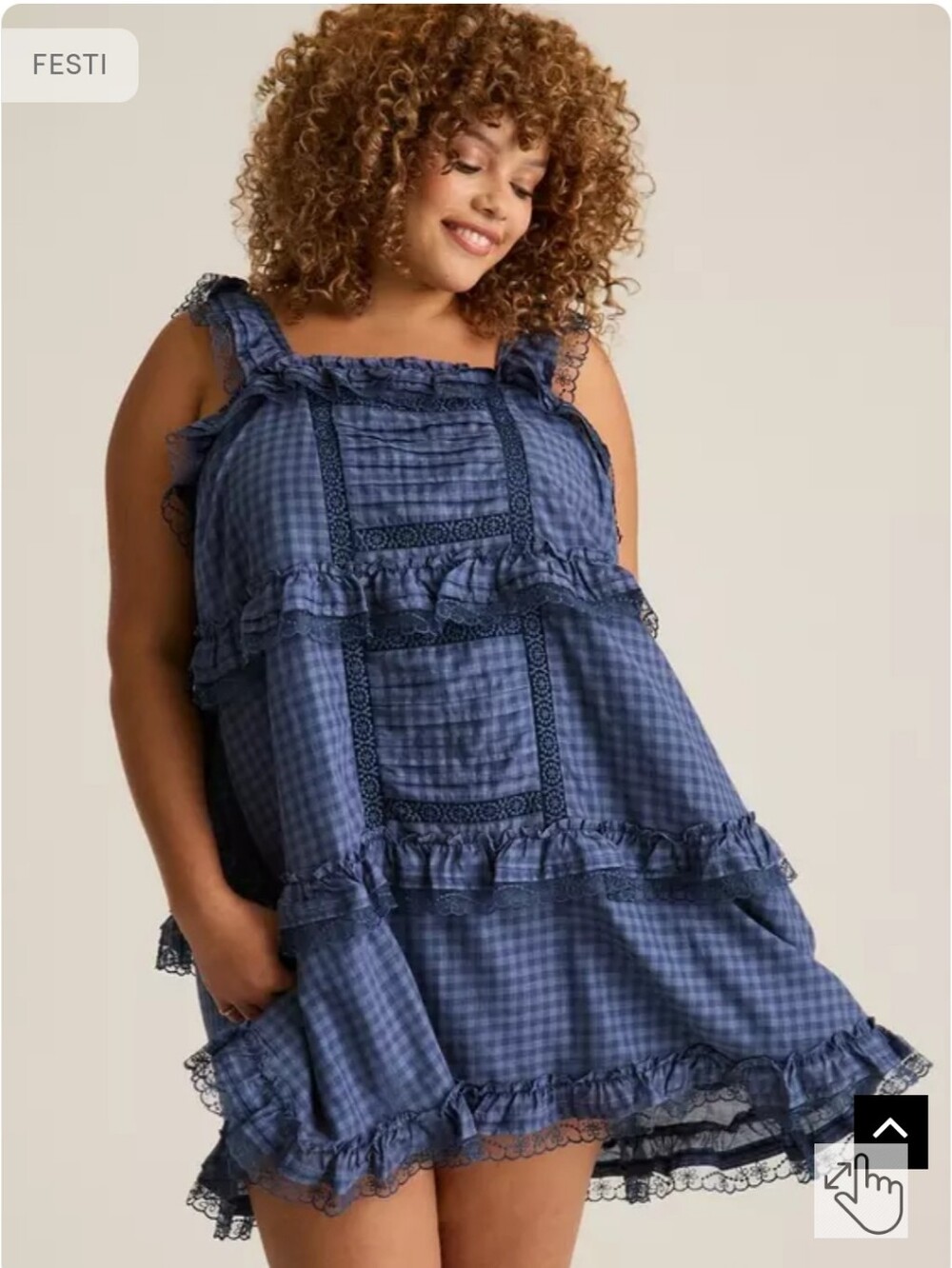torrid Blue Ruffle Tiered Open-Back Mini Dress - Picture 4 of 5